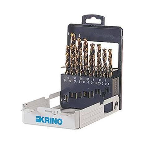 Punta  trapano  hss  cobalto  5%  in  astuccio  krino - Mm  1,0/10  nr  19