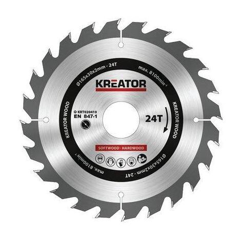 Lama circolare x legno kreator - Mm 165x30 denti 24