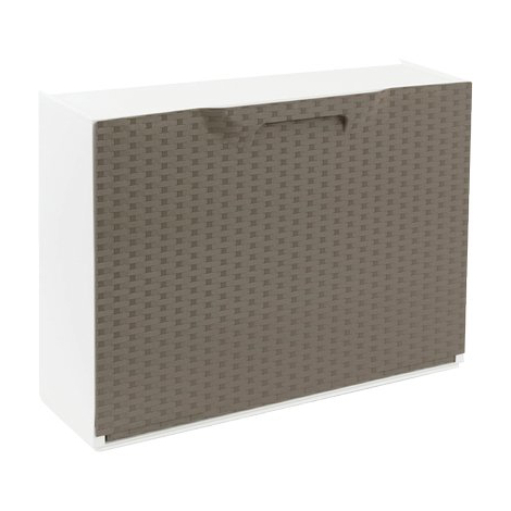 Scarpiera modulare rattan - Bianco/tortora cm 51x17,3 h.cm 40,1