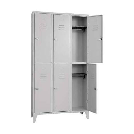 Armadio  multispogliatoio  montato  prometal - Vern  grigio  posti  6  h.mm  1795  mm  1000x350