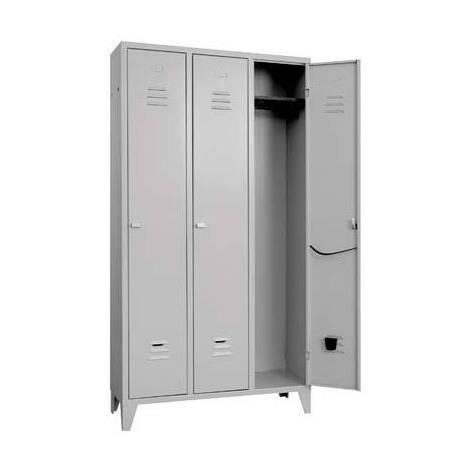 Armadio  spogliatoio  montato  prometal - Vern  grigio  posti  3  h.mm  1795  mm  1000x350