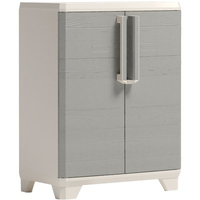 Armadio basso 1 ripiano wood keter - Ppl beige 2 ante cm 68x39 h.cm 90