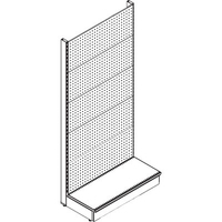 Scaffale market a parete - Schienale forato ral 9016 cm 100 h.cm 215