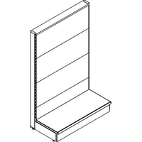 Scaffale market a parete - Schienale liscio ral 9016 cm 100 h.cm 155