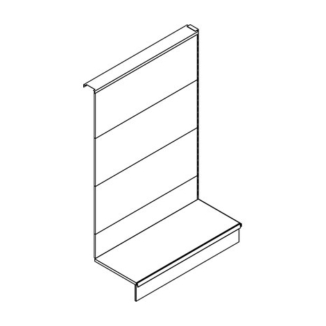 Estensione scaffale a parete market - Schienale liscio ral 9016 cm 100 h.cm 155
