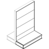 Trasformazione a gondola scaffale market - Schienale liscio ral 9016 cm 100 h.cm 155