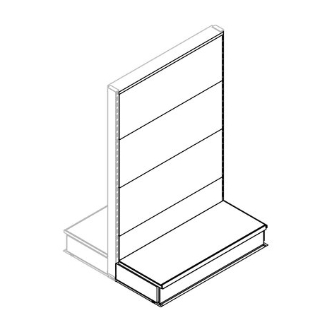 Trasformazione a gondola estensione market - Schienale liscio ral 9016 cm 100 h.cm 155