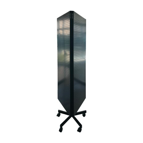 Espositore trifacciale pannello forato - Nero cm 149x49x175