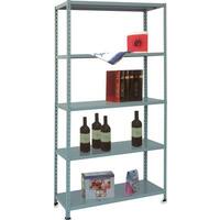 Scaffale kit 5 ripiani aste intere prometal - Vern grigio cm 40x100 h.cm 200 pesante