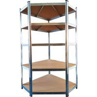 Scaffale kit 5 ripiani angolare workit - Zincato mdf mm 4 cm 90x90x40x40x180