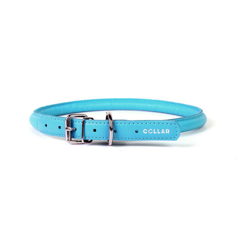 Collare soft 17-20cm blu in pelle