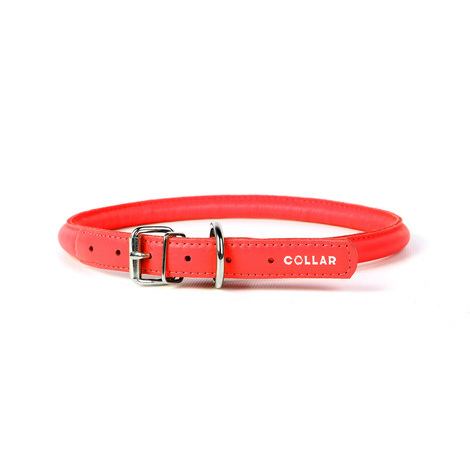 Collare soft 17-20cm rosso in pelle