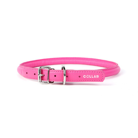 Collare soft 17-20cm rosa in pelle