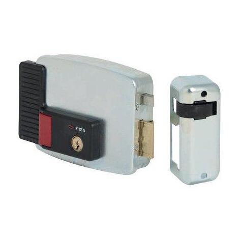 Serratura metallo applicare elettr 11931 int cisa - Zincata c.tondo fisso+scr e.mm 80 dx