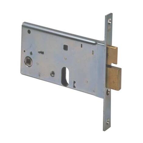 Serratura metallo infilare 44460 cisa - B.q zinc f.mm 16 f.ovale m2+scr h.mm 77 e.mm 90