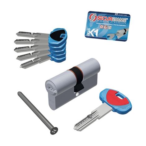 Cilindro sagomato evo k1 3100-c securemme - Ott.nich.satin chiavi 5 mm 110 30+80