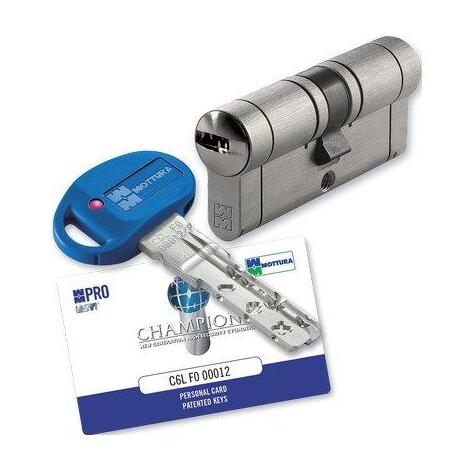 Cilindro sagomato champions pro hand mottura - Cromo satinato chiavi 5+1 mm  87 41+46