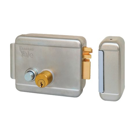 Serratura cancello applicare elettrica 688 yale - Zinc c.tondo fisso+scr+puls+tett e.mm 50 dx
