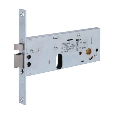 Serratura metallo infilare elettrica 304 welka - B.q zin f.mm 16 f.o.+scr+h.mm 64 e.mm 80 dx/sx