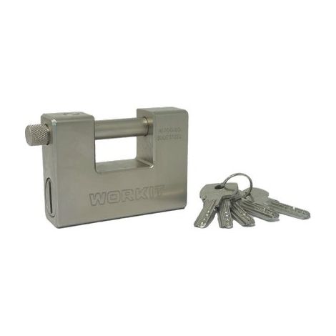 Lucchetto antiscasso workit - Acciaio solido temprato chiavi 5 mm 84