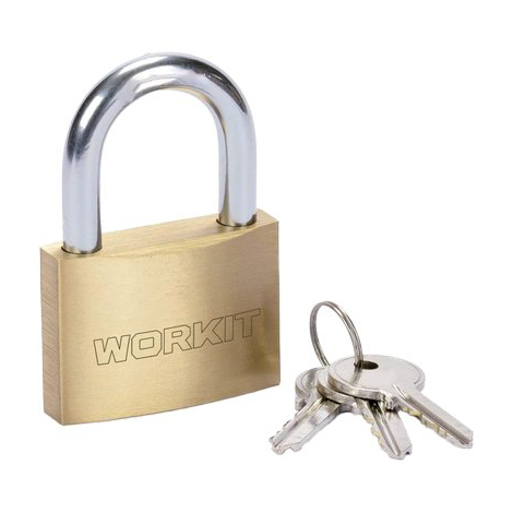 Lucchetto workit - Ottone arco cromato chiavi 3 mm 60