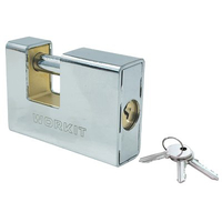 Lucchetto antiscasso corazzato workit - Ottone acciaio cromato chiavi 3 mm 90
