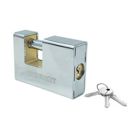 Lucchetto antiscasso corazzato workit - Ottone acciaio cromato chiavi 3 mm 70