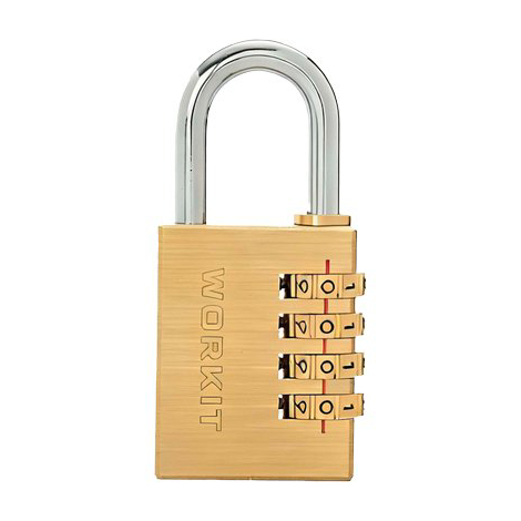 Lucchetto a combinazione ce workit - Ottone arco cromato mm 40
