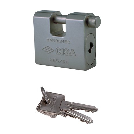 Lucchetto antiscasso 2855l cisa - Acciaio carbonitrurato chiavi 2 mm 66