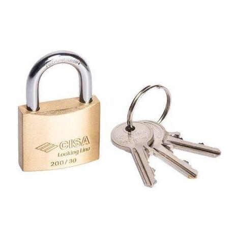 Lucchetto locking-line pop 20010 cisa - Ottone arco cromato chiavi 3 mm 25