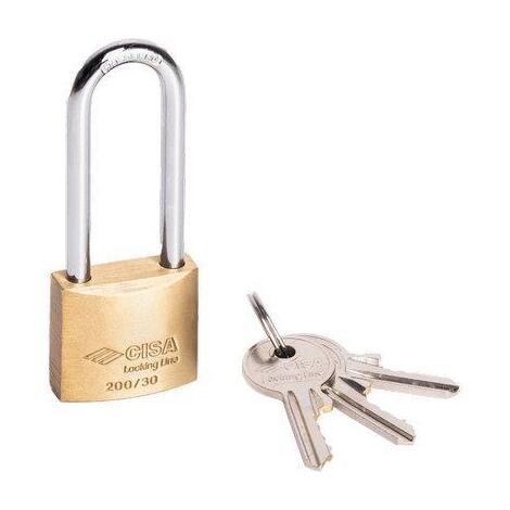 Lucchetto arco lungo locking-line pop 20011 cisa - Ottone arco cromato chiavi 3 mm 50