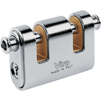 Lucchetto antiscasso corazzato 2 luce panzer viro - Ottone acciaio cromato chiavi 3 mm 86