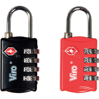 Lucchetto a combinazione 424 tsa viro - Ottone arco cromato mm 28