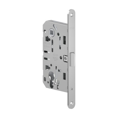 Serratura legno infilare mediana evolution agb - B.t cromo opaco f.mm 18 f.sagom scr+q8 e.mm 50