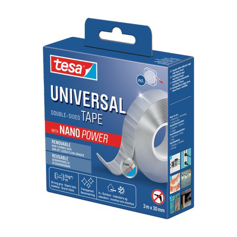 Nastro biadesivo removibile universale 55810 tesa - Trasparente mm 30 ml 3