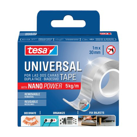 Nastro biadesivo removibile universale 55810 tesa - Trasparente mm 30 ml 1