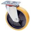 Ruota  a  forcella  girevole  22  avo - A/zincr/pol.gial  d/ghisa  d.mm    80x20  p.mm  100x85