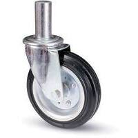 Ruota  a  forcella  tubi  innocenti  80bi  avo - A/zincr/gomma  nera  mm  200x50  perno  gir  mm  40x190