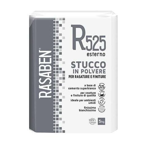 Stucco  polvere  esterno  k2  rasaben  r525 - Kg    5