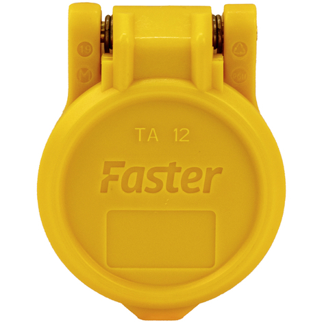 Tappo antipolvere automatico di colore giallo per femmina innesto rapido da 1/2