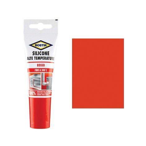 Silicone  alte  temperature  in  tubetto  bostik - Rosso  ml  60