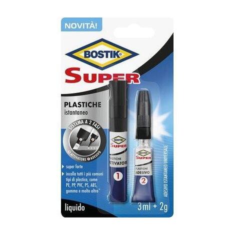 Bostik super plastiche - Attivatore + adesivo ml 3+2