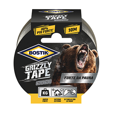 Nastro  alta  resistenza  grizzly  bostik - Grigio  mm  50  ml  10