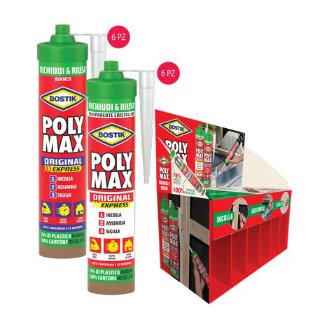 Bostik polymax original express scc - Cf= pz 6 bianco + pz 6 trasparente