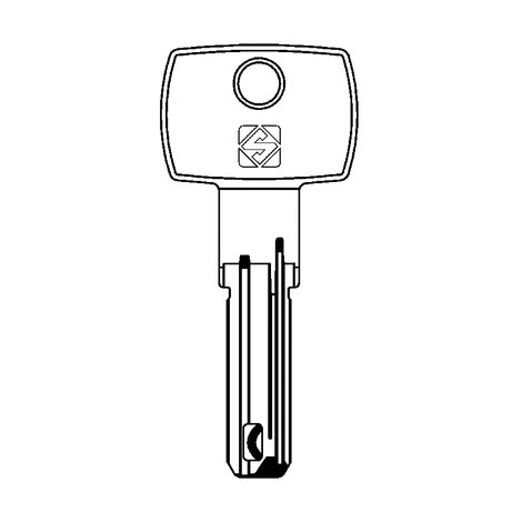 Chiave punzonata dom ix6sr dm164 silca - Ottone nichelato