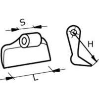Mazza stampata per trincia L=116 mm, S=40 mm, H=100 mm, � fori 16,5 mm. Adattabile Agricom
