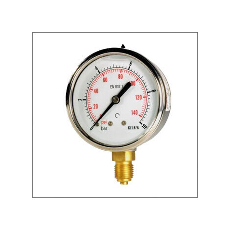 Manometro glicerina cassa inox 0-6