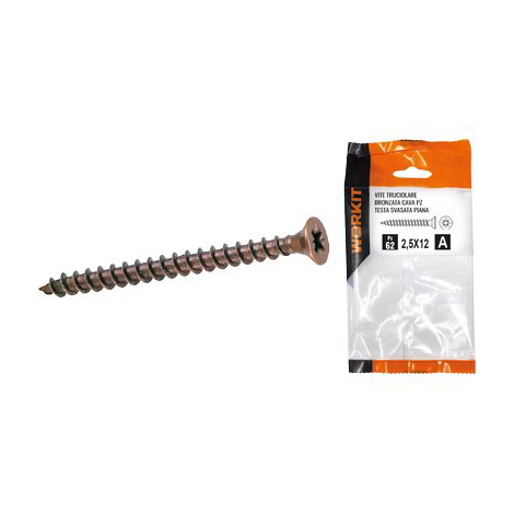 Vite truciolare tsp bronzata self workit - Cava pz filetto intero mm 4,5x50 cf=pz 15