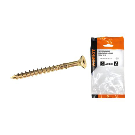Vite legno wood self workit - Zincata gialla cava tx25 mm 5,0x70 cf=pz 8