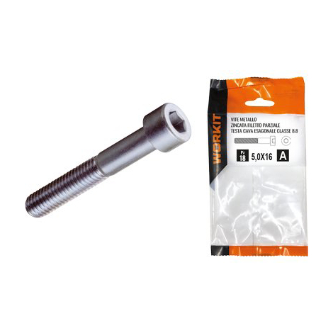 Vite metallo tcce zincata self workit - Cava esagonale cl 8.8 fil parzial mm 5x20 cf=pz 17